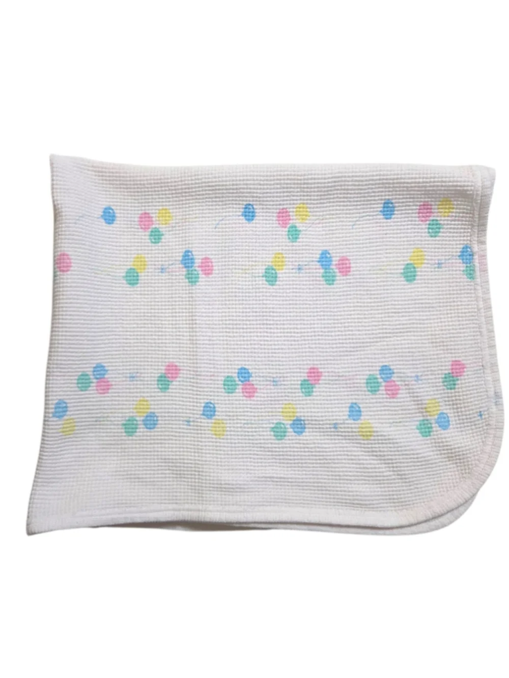 Vintage Baby Morgan Receiving Blanket Pastel Balloons 100% Cotton USA